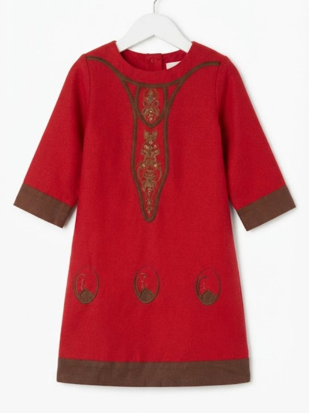 🧸3/$15🧸Star Wars Princess Leia Tunic Dress Toddler Size Red Brown Embroidery